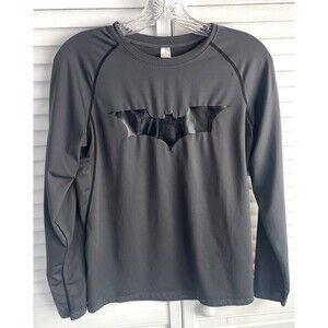 Batman Long Sleeved Pajama Top Shirt (Boy’s Size L) • Gray • DC Comics
